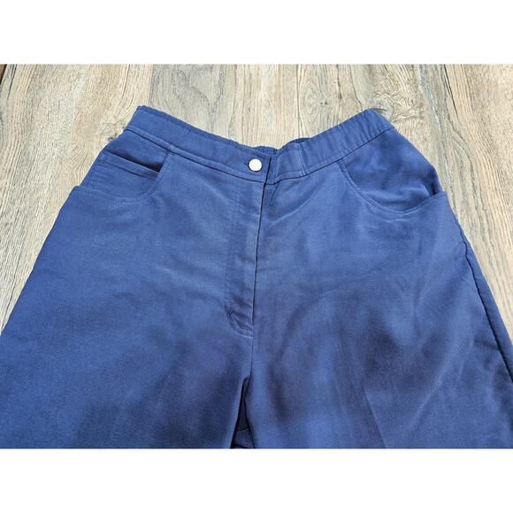 Blair Women's Size 12P Blue Rayon Polyester Blend Elastic Back Waist Pants - Picture 2 of 8